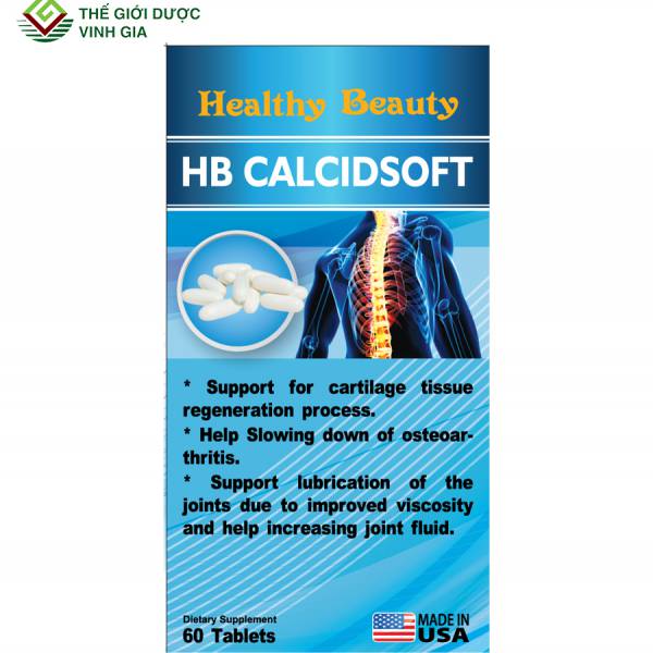 HB CALCIDSOFT - Hỗ trợ bổ sung Canxi và Vitamin D giúp xương chắc khỏe (Hộp 60 viên)